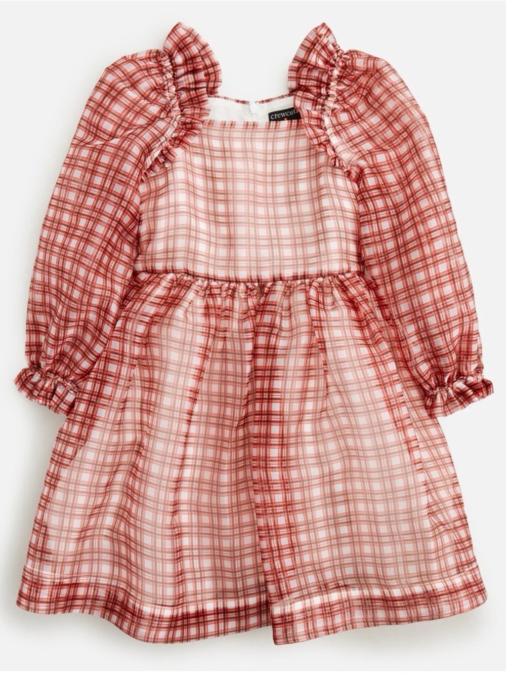 Girls J.Crew Crewcuts plaid organza design dress size 8. NWT